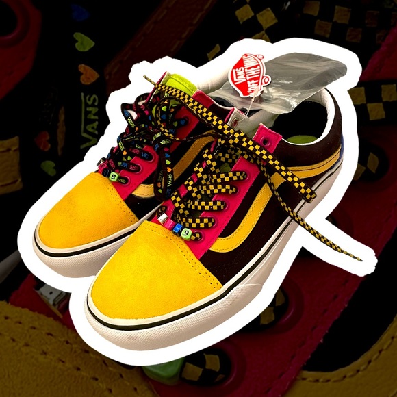 color block platform vans